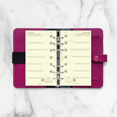 Calendar Diary Refill, Personal/Compact Size, Week on One Page, Cotton Cream