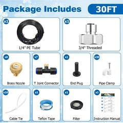 Misters for Outside Patio 30FT/9M, PreAssembled Misting Cooling System with 8…