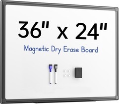 36 X 24 inches Magnetic Dry Erase Board with Aluminum Frame, Whiteboard
