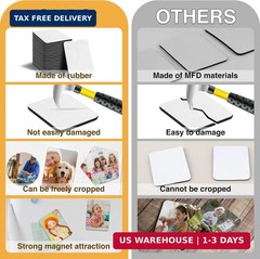 40 Pack Sublimation Magnet Blanks Set,Personalized Sublimation Refrigerator Magn