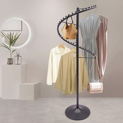 Spiral Rotating Clothes Rack Heavy Duty Garment Rack Bedroom Iron Hanger