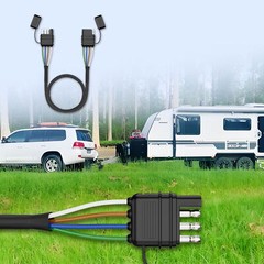 7 Pin RV Trailer Plug 7 Way Round Blade Connector Towing Wiring Adapter Socket
