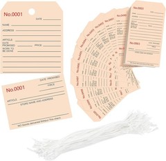 500Pcs Numbered Repair Tags with String,2.7X 5.1 Service Tag,Maintenance Label T