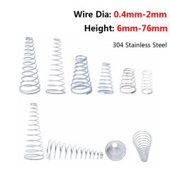 Wire Dia 0.4mm-2mm Conical Cone Compression Spring Pressure Spring Length 6-76mm