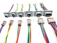 Assembled Flanged Deutsch 2,3,4,6,8,12 Pin,12,14,16 &18 AWG Waterproof connector