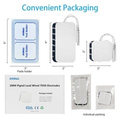 DOMAS 24 Pack 2×2&2×4 TENS Pads with Pad 2 x 2 inch, 2 x 4 White