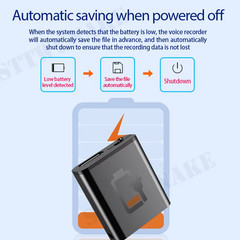 Only 0.25Cm Mini Voice Activated Recorder Built-In Magnet Small Digital Audio Re