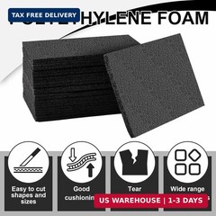 Frienda 6 Pcs 12″ x 8″ x 0.5″ Polyethylene Foam Sheet Thick Black Packing Foam P