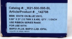 Brady 142798 BMP21 Plus Series All-Weather Vinyl Labels M21-500-595-BL
