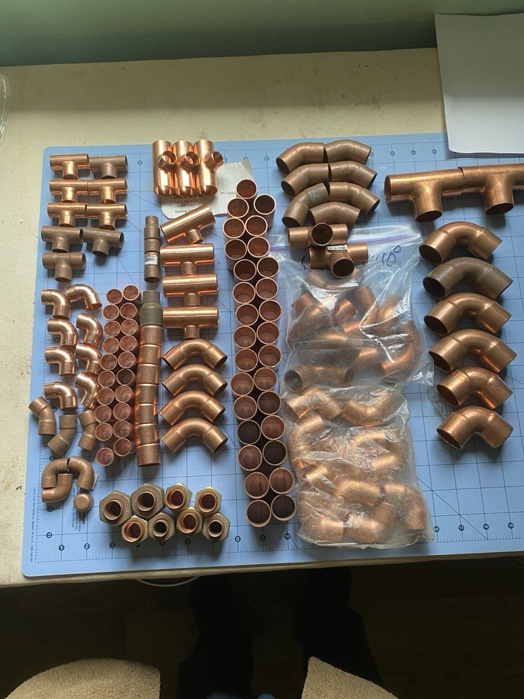 Lot Of 150 Mixed Size Copper Sweat Solder Fittings