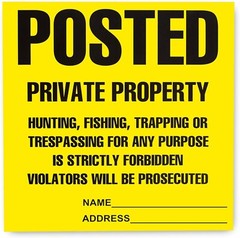 Posted Signs 20-Pack, No Hunting/Trespassing, Heavy Duty, 11″x11″ Yellow