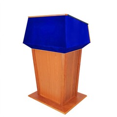 Presidential Podium Official State Embassy Wood Podium 31X23X50″ Blue Fabric