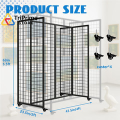 Grid Wall Panels, with Wheels,4×5.5Ft Gridwall Panel Display Black