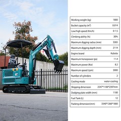 4,000 lbs Mini Excavator, EPA Certified USA KUBOTA Diesel Machine