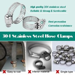 222 PCS Stainless Steel Hose Clamp Kit 1/4″-2-3/4″ Heavy Duty for Plumbing, Auto