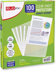 Heavyweight Sheet Protectors, Holds 8.5 X 11 Inch Sheets, 9.25 X 11.25 Inch