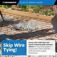 Sandbaggy 3-1/4 Inch Rebar Plastic Chair | Fits Rebar #3 to #5 | Heavy Duty