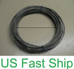 15m 50′ Type J Thermocouple Lead Wire Extension Cable SS Metal Shield braided