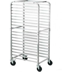 Aluminum Bun Rack on Locking Wheel – Mobile Cooling Trolley for Kitchen & Bakery