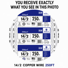 14/2 romex copper wire 250ft roll for electricians, contractors, builders.