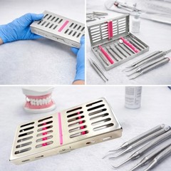 GERMAN DENTAL AUTOCLAVE STERILIZATION CASSETTE RACK BOX TRAY FOR 7 INSTRUMENT