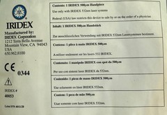 Iridex Iriderm Diolite 535nm 500ųm Handpiece