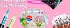 Acrylic Paint Markers Brush Tip 24 Colors, Water-Based Acrylic Colored Paint