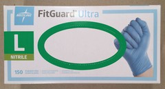 Medline FG2703 FitGuard Ultra Nitrile 150 Powder Free Exam Gloves Size L Exp2026