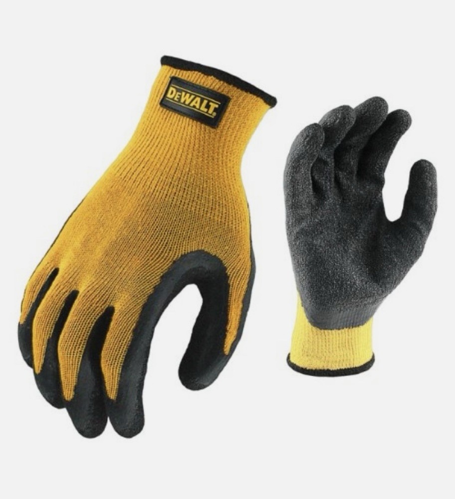 DEWALT DPG70L-4PK – Textured Rubber Coated Gripper Glove, 4 Pack – Size L