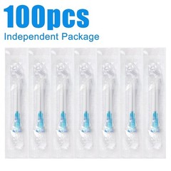 23 Gauge 1 Inch Needle Pack of 100 Disposable Luer Lock Lab Dispensing