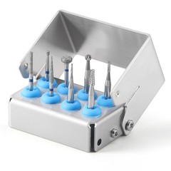 10X AZDENT Dental Diamond Polishing Burs FG / 8/30 Holes Burs Holder Sterilizer