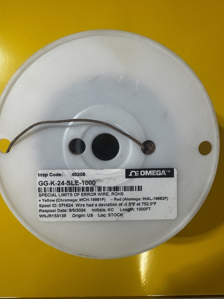 OMEGA GG-K-24-SLE-1000 Type K 24 AWG 1000 ft PTFE Chromega/Alomega
