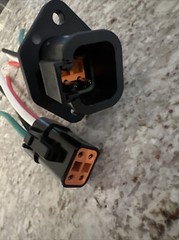 10 AWG Black Assembled Deutsch DTP 4 Pin waterproof connector Mount Flange