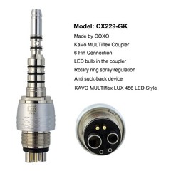 COXO Dental Fiber Optic High Speed Handpiece For KaVo MULTIflex Coupler 4 6 Hole