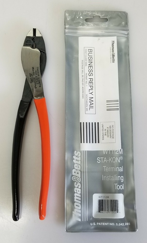 Thomas & Betts WT112M STA-KON Terminal Installing Tool Crimping 22 – 10 AWG, NEW