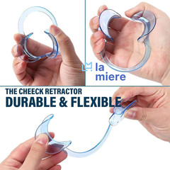 LA MIERE Dental Cheek Retractor C Shape Mouth Opener Size S,M,L, Pack of 3, Blue