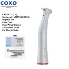 US COXO 1:5 10:1 20:1 Dental Low Speed Fiber Optic Implant Electric Contra Angle