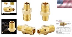 Heavy Brass Pipe Nipples 1/4 NPT x 1/8 NPT – Set of 4 Durable Connectors
