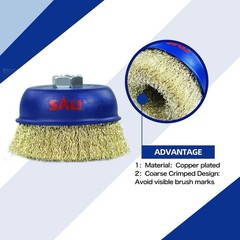 SALI 6 Pack Wire Cup Brush, 4 Inch Coarse Crimped Cup Brush for Grinders, with 5