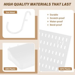 4 Pack Pegboard Panels Wall Organizer Pegboards Peg Board Brackets for Office