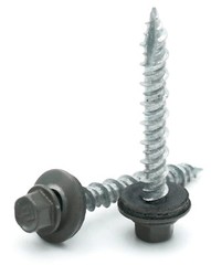 #10 Hex Washer Head Roofing Screws Mechanical Galvanized | Charcoal Finish