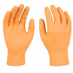 5 Mil Full Latex Powder Free Orange Nitrile Disposable Gloves 2000 Pcs, Small