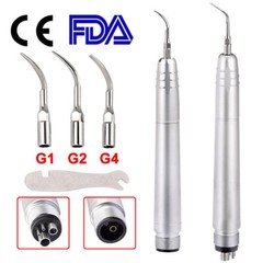 USA Dental Ultrasonic Air Perio Scaler Handpiece Hygienist 2 & 4-Holes 3 Tips