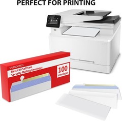 100 Mailing Envelopes, Self Seal Letter Size, Number #10 White Windowless Securi
