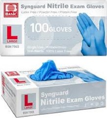 2.000 pc Large Disposable Gloves Basic Blue Synguard Nitrile Powder Free 2 Cases