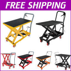 ✨330 500 1100Lbs Hydraulic Lift Table Cart 28.5″ or 32″ Lifting Single Scissor