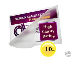 1000 Hot 10 Mil Business Card Laminating Pouches 2-1/4 x 3-3/4 Clear
