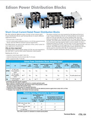 NEW Edison HPB104-3 Open Power Distribution Block, 175A, 3-pole. 600V rated.