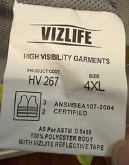 VizLife HV 267 Hi-Vis Yellow/Gray Reflective Hooded Jacket ANSI/ISEA 4XL
