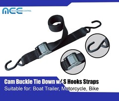 2 Pack 2″x6′ Cam Buckle Tie Down Strap w/S Hook for Motorcycle Boat Trailer Bike